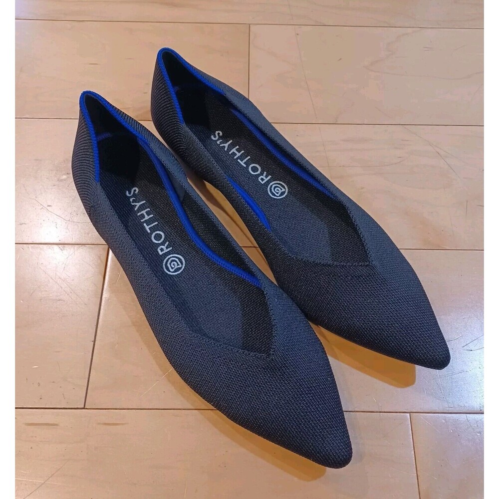 Rothy's Black Flats Sleek Minimalist Design